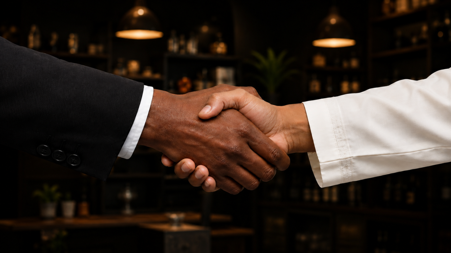 Business seller and buyer shaking hands to close a deal